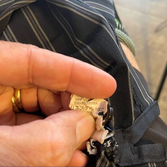 Oakley Black Short Sleeve Polo with Gray Stripes in Size Medium - Picture 4 of 5